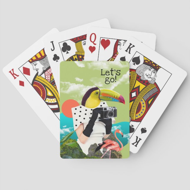 Gör att du kan gå Coola Travel Collage Art Casinokort (Baksidan)