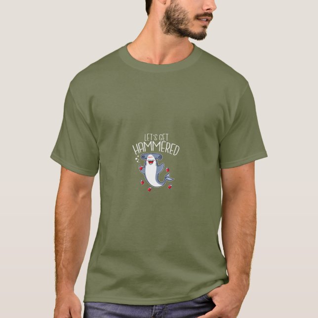 Gör att Hammered blir en fin öl som dricker haj T Shirt (Framsida)