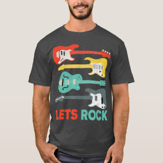 Gör att Sten Rock kan roll Guitar Vintage Retro Mu T Shirt