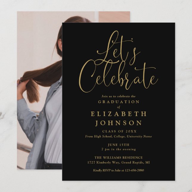 Gör att Studentfesten för att fira skript till fot Inbjudningar (Fram/baksida)