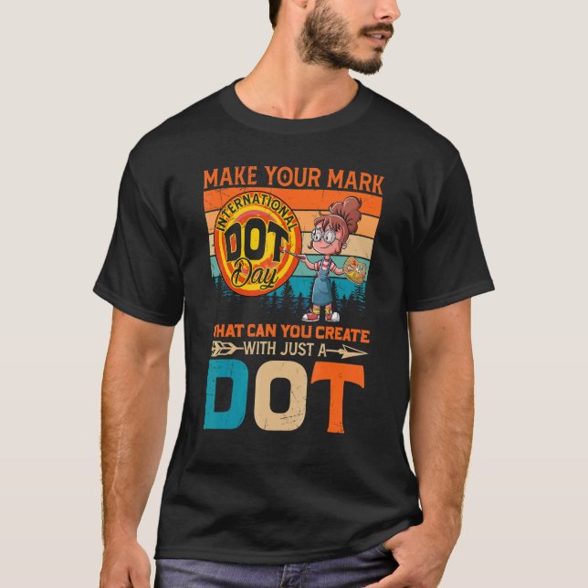 Gör bara ett streck Lycklig internationellt T Shirt (Framsida)