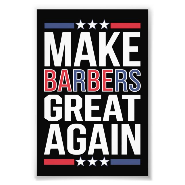Gör barberare bra igen Barberare för Trump 2024  Fototryck (Framsidan)