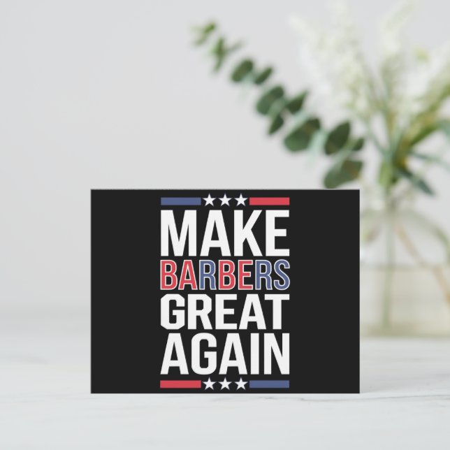 Gör barberare bra igen Barberare för Trump 2024  Vykort (Stående Fram)