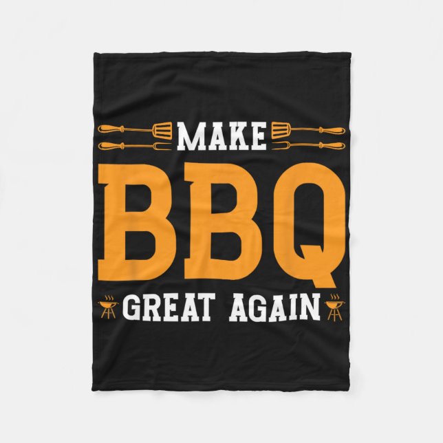 Gör Bbq Underbar igen till USA:s Flagga Trump Gril Fleecefilt (Framsidan)