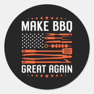Gör Bbq Underbar igen till USA:s Flagga Trump Gril Runt Klistermärke