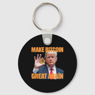 Gör Bitcoin Stort Igen Rolig Trump Bitcoin Krypt Nyckelring