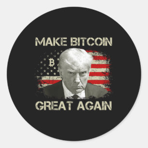 Gör Bitcoin Underbar igen, Laga Maga Pro Trump 1 Runt Klistermärke