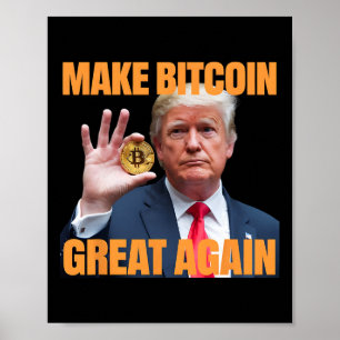 Gör Bitcoin Underbar igen, lustigt, bitmyntkrypter Poster