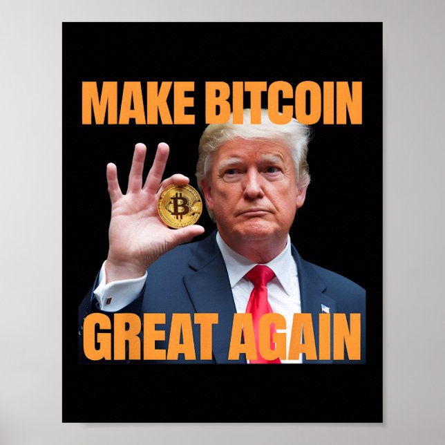 Gör Bitcoin Underbar igen, lustigt, bitmyntkrypter Poster (Framsidan)