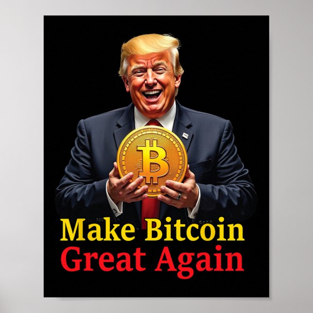 Gör Bitcoin Underbar igen Trump Bitcoin Crypto Fut Poster (Framsidan)