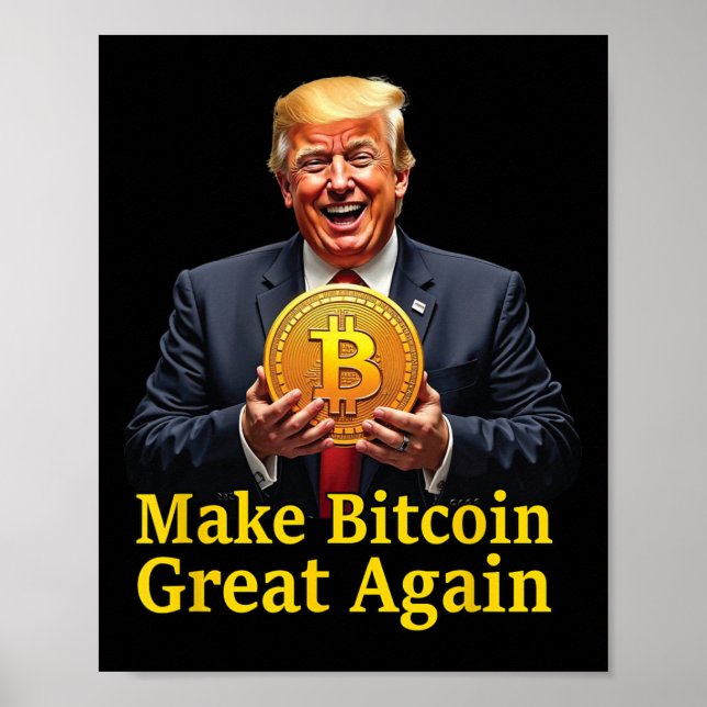 Gör Bitcoin Underbar igen Trump Bitcoin Crypto Fut Poster (Framsidan)