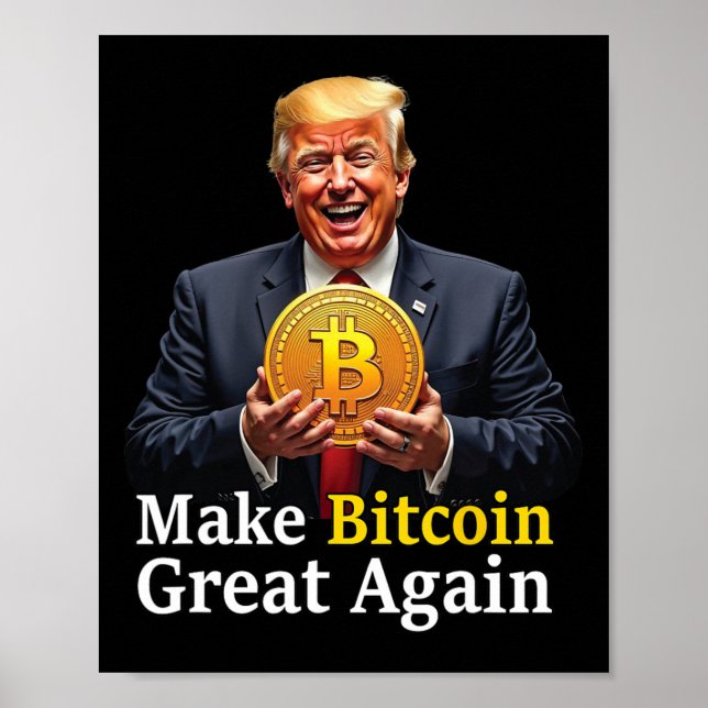 Gör Bitcoin Underbar igen Trump Bitcoin Crypto Fut Poster (Framsidan)
