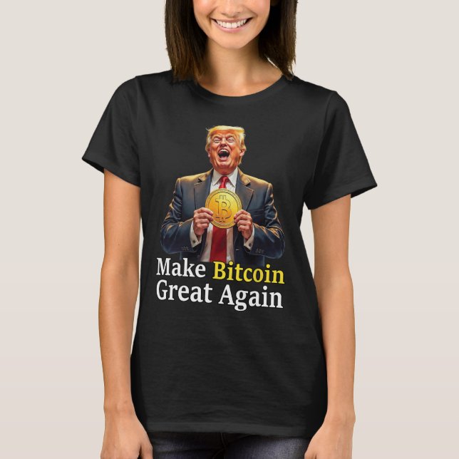 Gör Bitcoin Underbar igen Trump Bitcoin Crypto Fut T Shirt (Framsida)