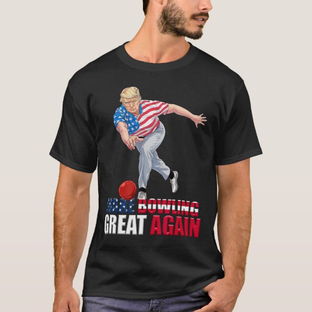 Gör bowling bra igen rolig Trump bowling  T Shirt (Framsida)