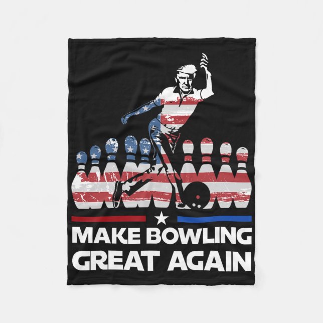 Gör bowling bra igen rolig Trump USA-flagga bowlin Fleecefilt (Framsidan)