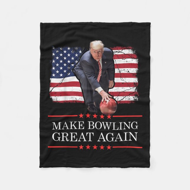 Gör Bowling Underbar igen - Lustigt Trump Bowling Fleecefilt (Framsidan)