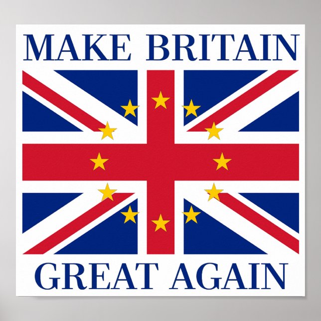 GÖR BRITAIN UNDERBART IGEN - EU UK Union Jack Flag Poster (Framsidan)