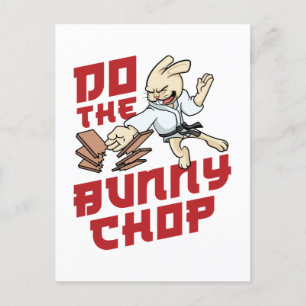 Gör Bunny Chop Funny Karate Chop Vykort
