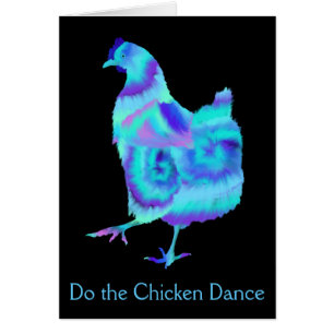 Gör Chicken Dance Funny Colorful Artsy Hen Art Hälsningskort