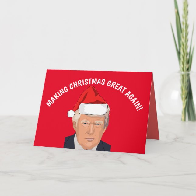 GÖR CHRISTMAS UNDERBART IGEN DONALD TRUMP-KORT HELGKORT (Framsida)
