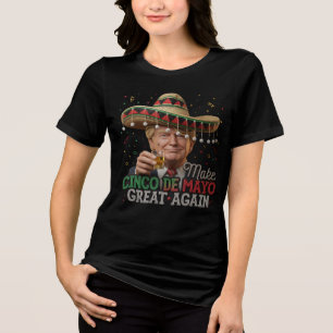 Gör Cinco de Mayo Stort Igen-Kvinnor Trump Sombrer T Shirt