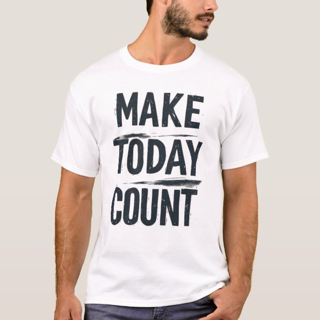 Gör Dagens Räkna Penseldrag Typografi - Distressed T Shirt (Framsida)