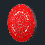 Gör Dart-spel Underbara igen Darttavla<br><div class="desc">Dartboard Dart Board började kasta konkurrerande spel i roligt och murhängkonstdekoration tryckt med en Gör Amerika Underbar att spela upp igen på ord och namn med vit text på MAGA röd bakgrund färg stil av TheFabricSeal print on demand shop på Zazzle.com #ZazzleMade https://www.zazzle.com/store/thefabricseal TheFabricSeal ©️ Original. Det här är en...</div>