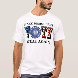 GÖR DEMOKRATI UNDERBART IGEN! OMRÖSTNING BLUE T SHIRT
