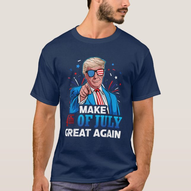 Gör den 4 juli Underbar igen Independence day T Shirt (Framsida)