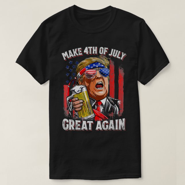 Gör den fjärde juli till Underbar igen, Trump Amer T Shirt (Design framsida)