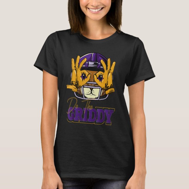 Gör den grå dansen, den ynkliga Griddy Cat touchdo T Shirt (Framsida)