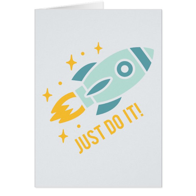 Gör det bara i raketen hälsningskort (Framsidan)