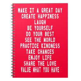 Gör det en grafisk design för underbar dag vid anteckningsbok med spiral