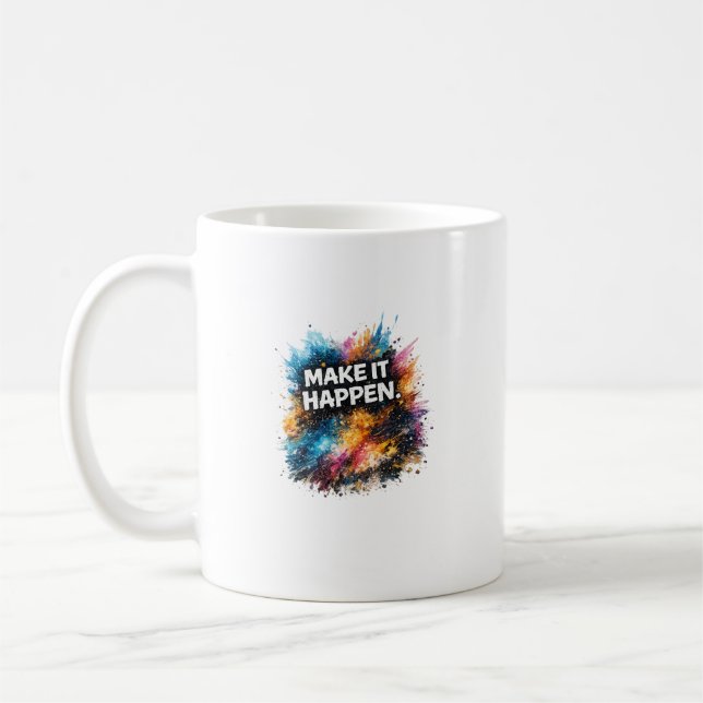 Gör Det Hända Motiverande Abstrakt Design Kaffemugg (Vänster)