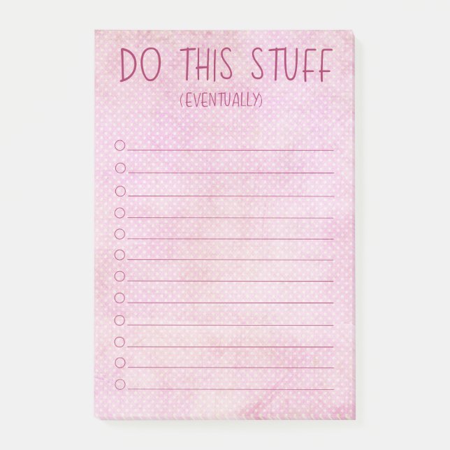 Gör det här så småningom post-it block (Framsida)