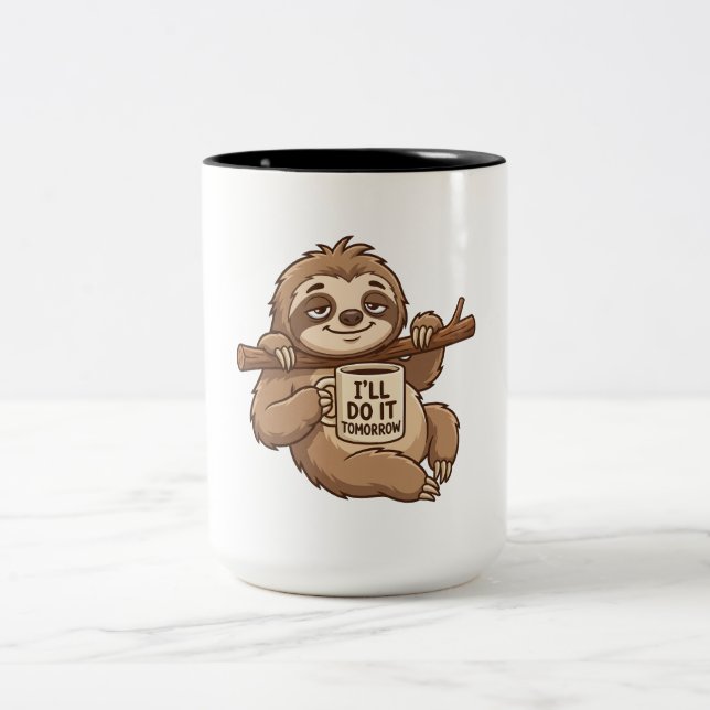 Gör det imorgon Latmaskmugg Två-Tonad Mugg (Center)