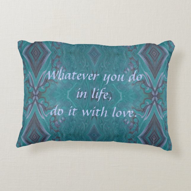 "Gör det med Kärlek" Akrylpur inspikad Prydnadskudde (Baksidan)