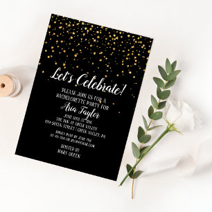 Gör det möjligt för Celebrate Guld Confetti på Bla Inbjudningar