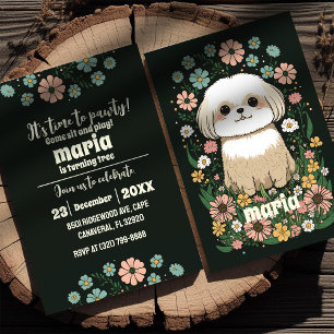 Gör det möjligt för Pawty Hund Puppy Birthday Retr Inbjudningar