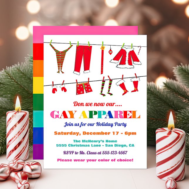 Gör det nu vår Gay-kläder, jul Party Inbjudningar (Skapare uppladdad)