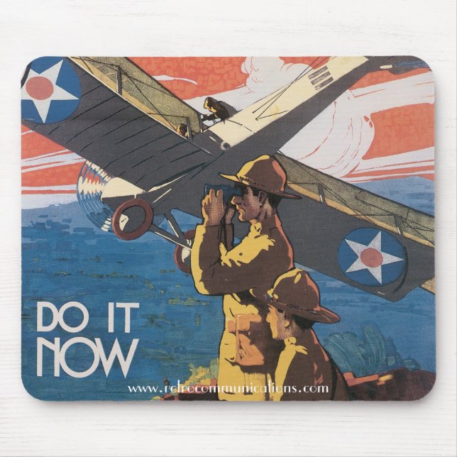 "Gör det nu" Världskriget jag Poster Mousepad Musmatta (Framsidan)