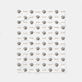 Gör det personligt! Vitt husdjursfoto och namn Fleecefilt