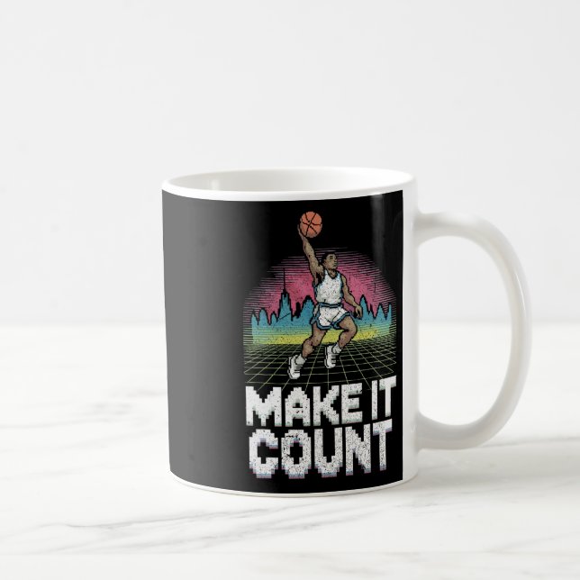 Gör Det Räkna 80-tals Stil Sketll Dunk Illustratio Kaffemugg (Höger)