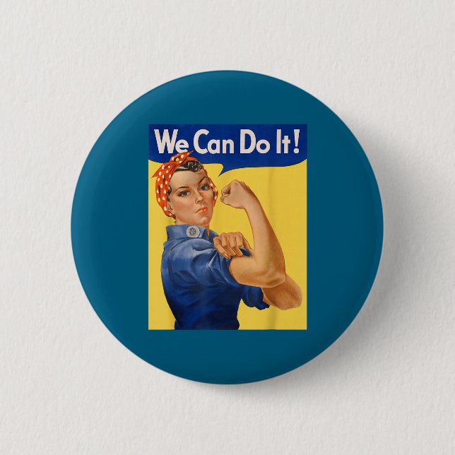 Gör det Rosie Riveter Feminist Knapp (Framsida)