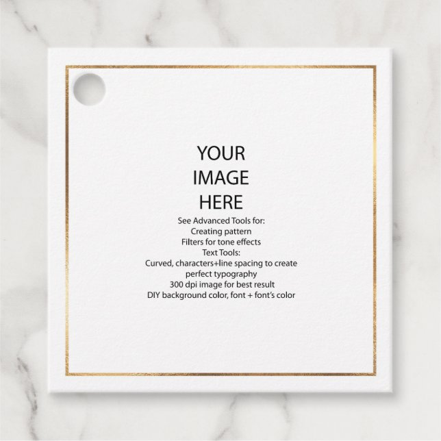 Gör-det-själv anpassad liten fyrkantig ram med fal gåvor etiketter (Framsida)