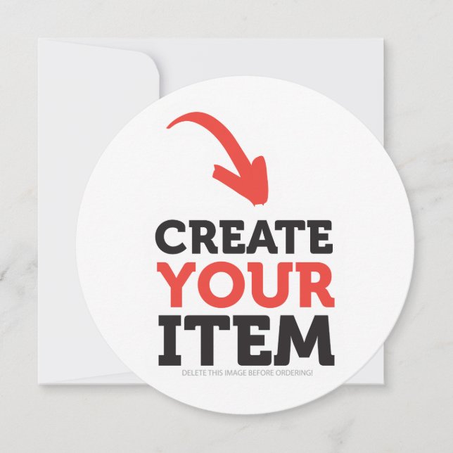 GÖR-DET-SJÄLV Anpassad uppladdningsdesign Rund Kort (Framsida)