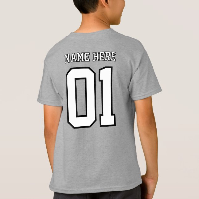 GÖR-DET-SJÄLV DIY Anpassad design Pojklag Nummer T Shirt (Baksida)