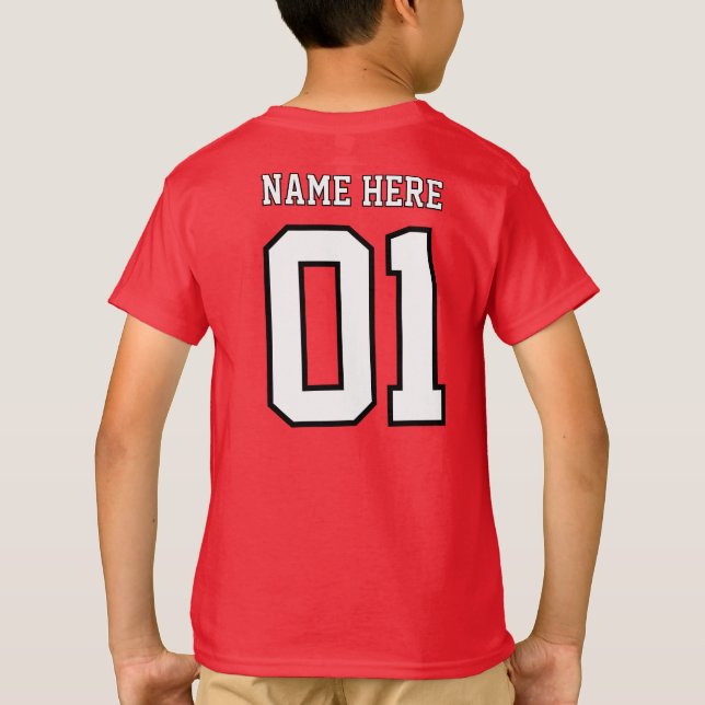 GÖR-DET-SJÄLV DIY Anpassad design Pojklag Nummer T Shirt (Baksida)