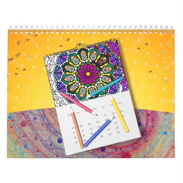 Gör-det-själv-färgning Mandala-kontur Konst  Kalender (Omslag)