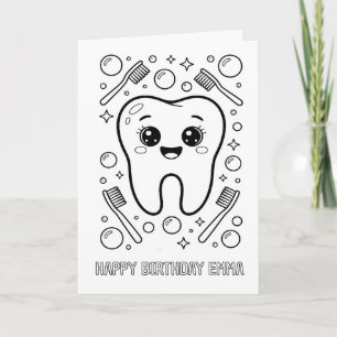Gör-det-själv-färgning vikt tand födelsedagskort kort